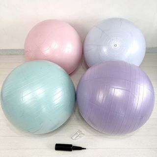 バランスボール 55cm エクササイズ ボール ダイエット ポンプ付き ピンク(エクササイズ用品)