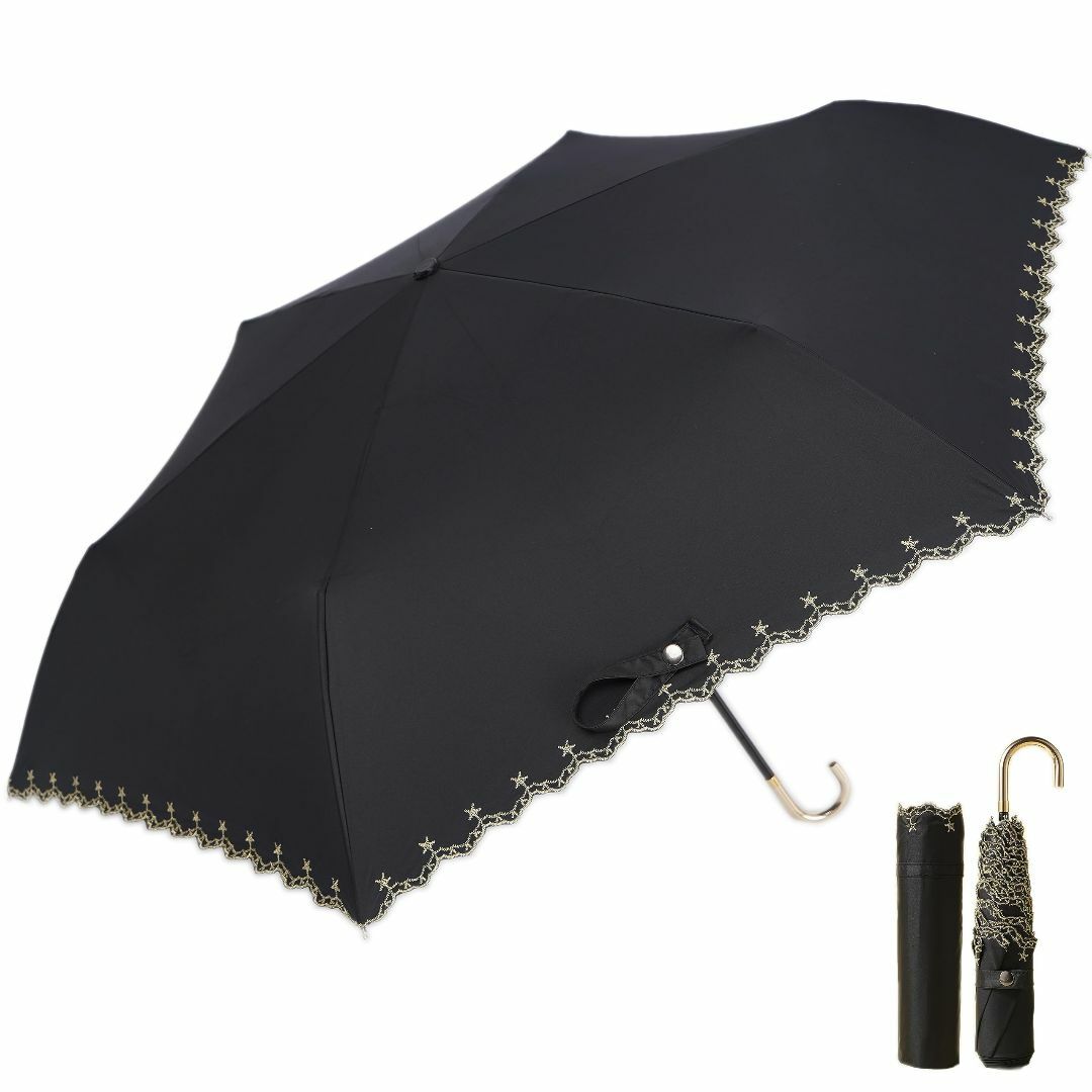 【色: 02-ブラック】日傘 折りたたみ傘 超軽量 174g/194g UVカッ