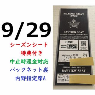 ヨコハマディーエヌエーベイスターズ(横浜DeNAベイスターズ)の【中止補償】9/29横浜DeNAベイスターズ×阪神 横浜スタジアムネット裏(野球)