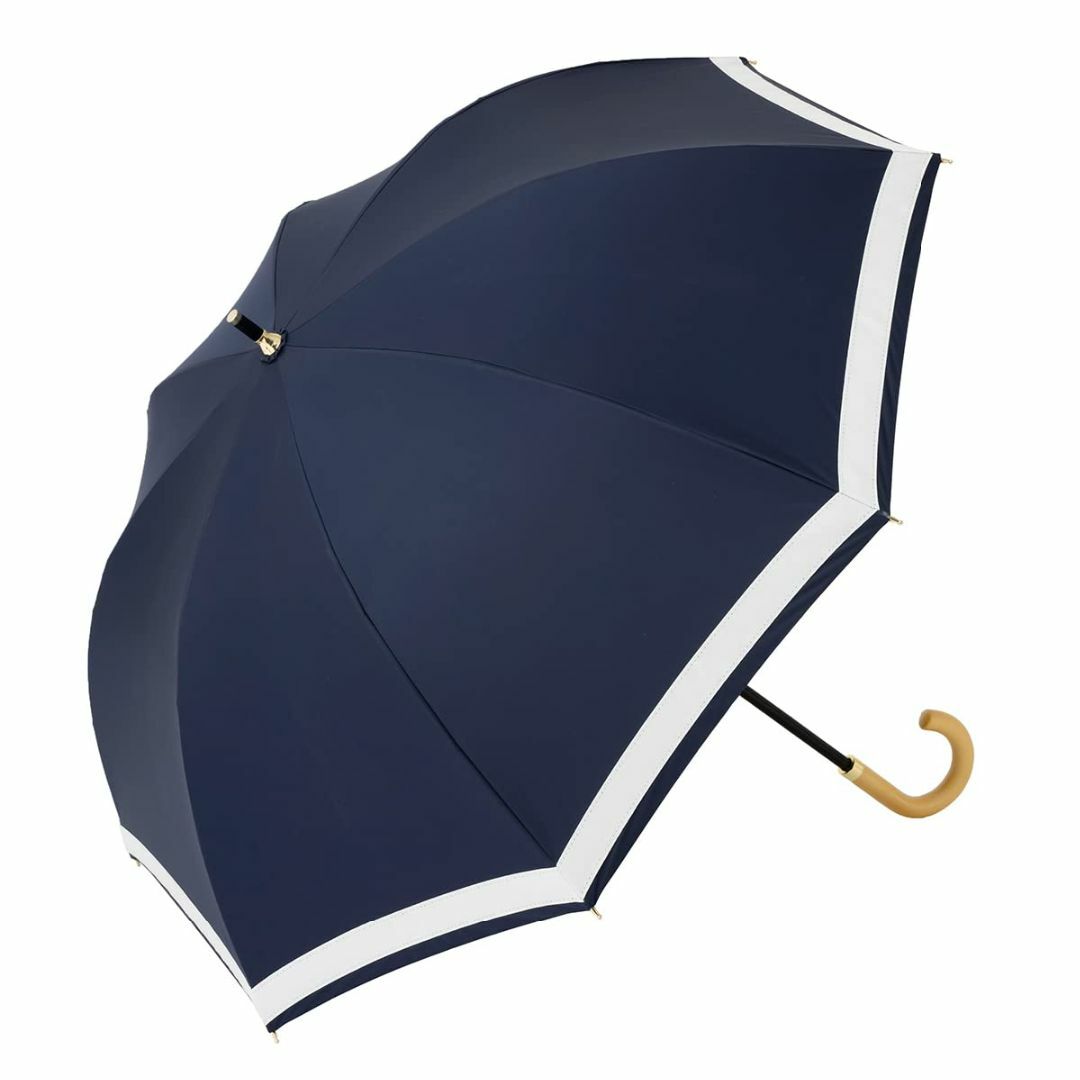 【色: ネイビー】日傘 クールプラス ＵＶ遮熱遮光コンパクト長傘 リボン 晴雨兼