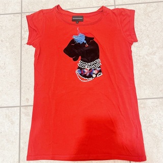 エンポリオアルマーニ(Emporio Armani)のエンポーリオアルマーニ ENPORIO ARMANI 犬モチーフ 赤色 Tシャツ(Tシャツ/カットソー(半袖/袖なし))