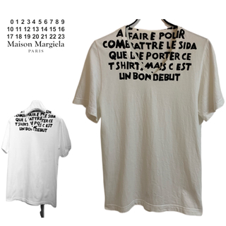 MARTIN MARGIELA 2012PR フランス語 エイズTシャツ 白×黒