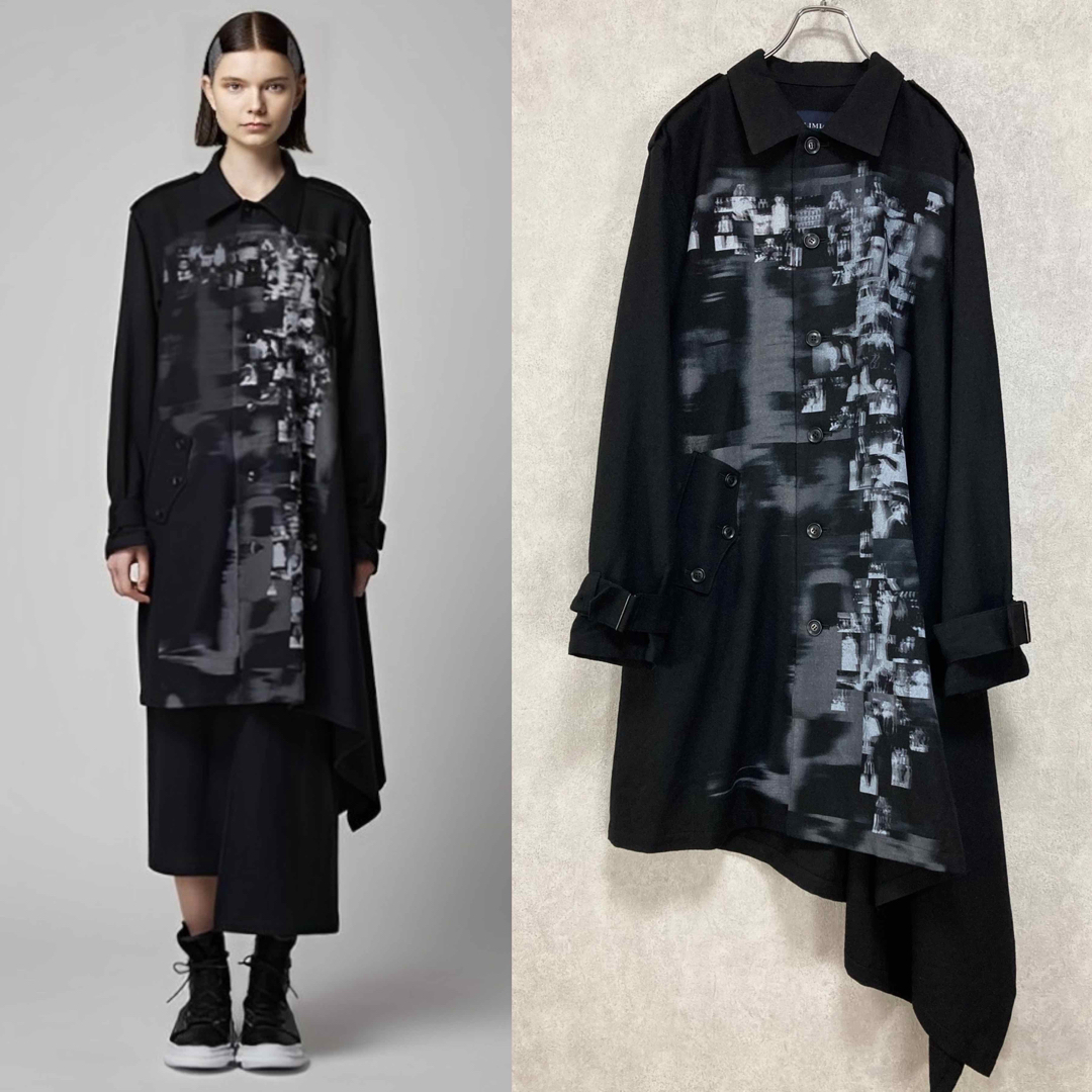 LIMI feu 22AW Collage Print Long Jacket