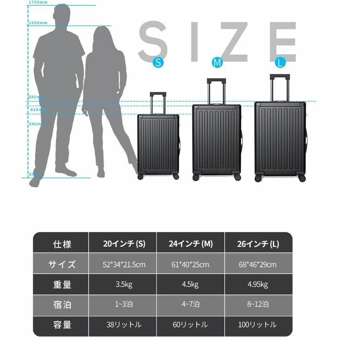 S【ファスナー】スーツケース キャリーケース 360度回転 機内持ち込み ...