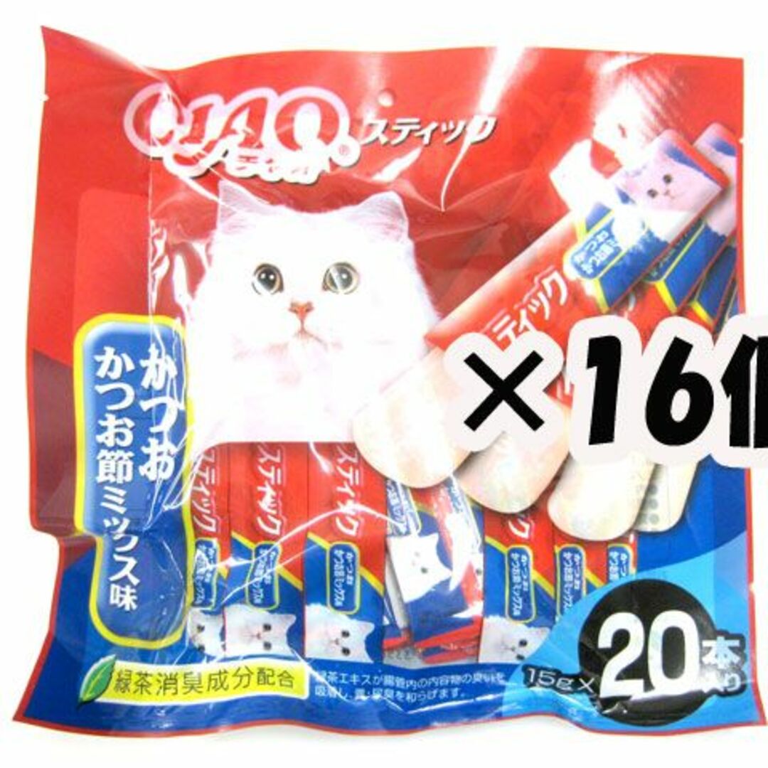 期限間近　1個656円いなば　チャオ　スティック　かつお　かつお節ミックス味15