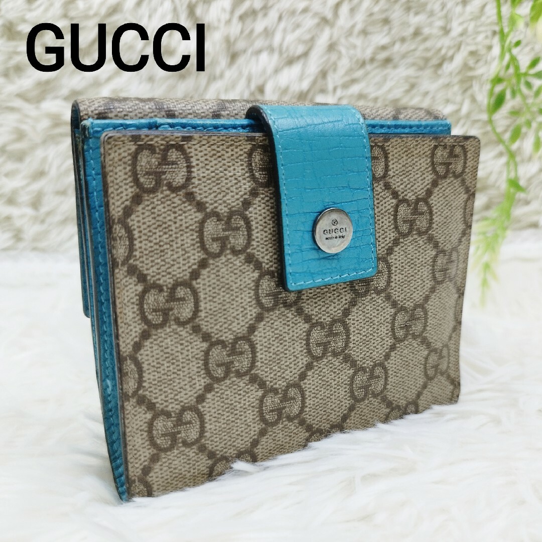 購入品につきお値下げ 【外側美品/希少】GUCCI グッチ 折財布 GG柄 W