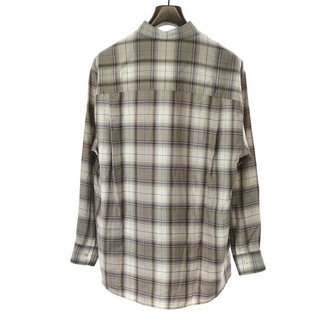 AURALEE オーラリー 23AW SUPER LIGHT WOOL CHECK SHIRT スーパーライトウールチェックシャツ ブラウン 4