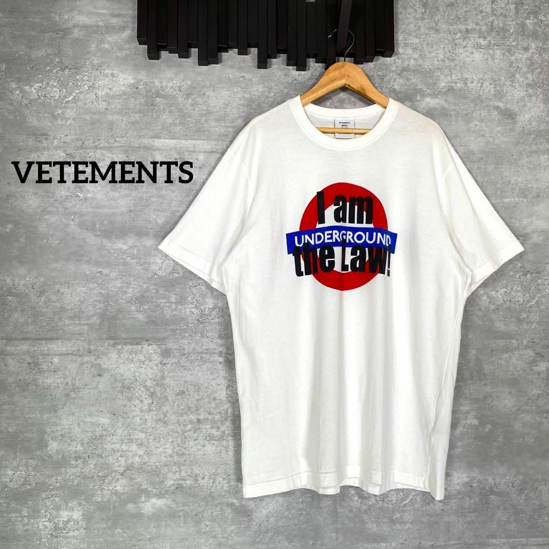 VETEMENTS』ヴェトモン (L) クルーネックTシャツ / ホワイト-