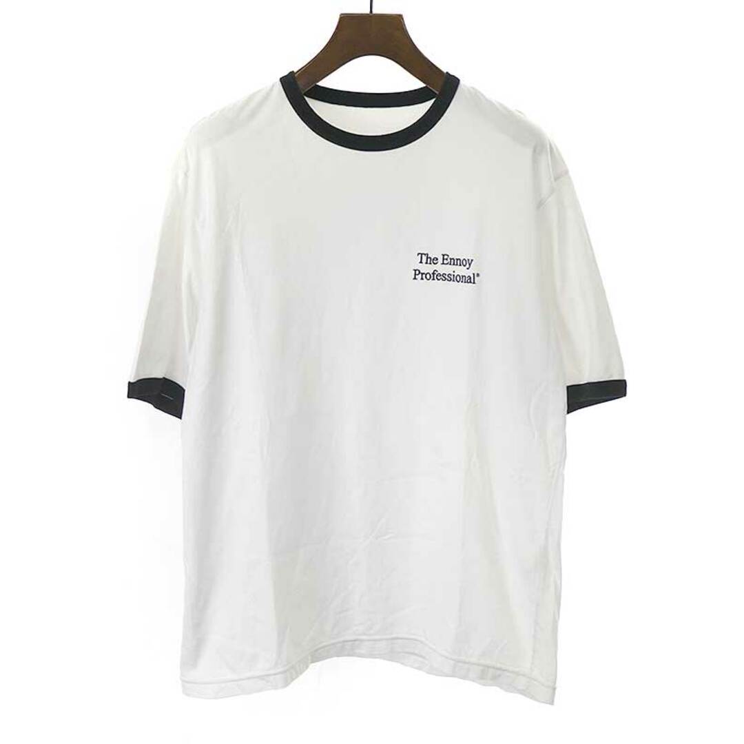 ENNOY エンノイ 20SS  ロゴ刺繍リンガーTシャツ ホワイト L新古品使用感の無い新品同様品Ａ