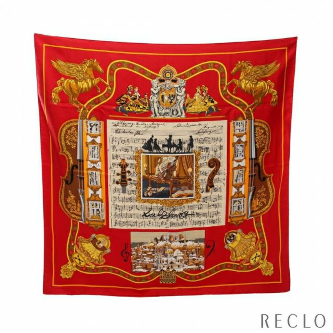 Hermes - カレ90 「IN SALZBURG」 スカーフ シルク レッド マルチ