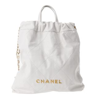 シャネル(CHANEL)のシャネル  シャネル22 ラージバックパック リュック・デイパック 白(ハンドバッグ)