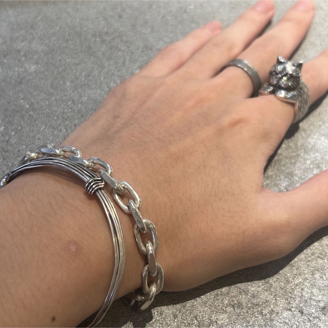 VINTAGE ヴィンテージ シルバー925 あずきチェーンブレスレットの通販