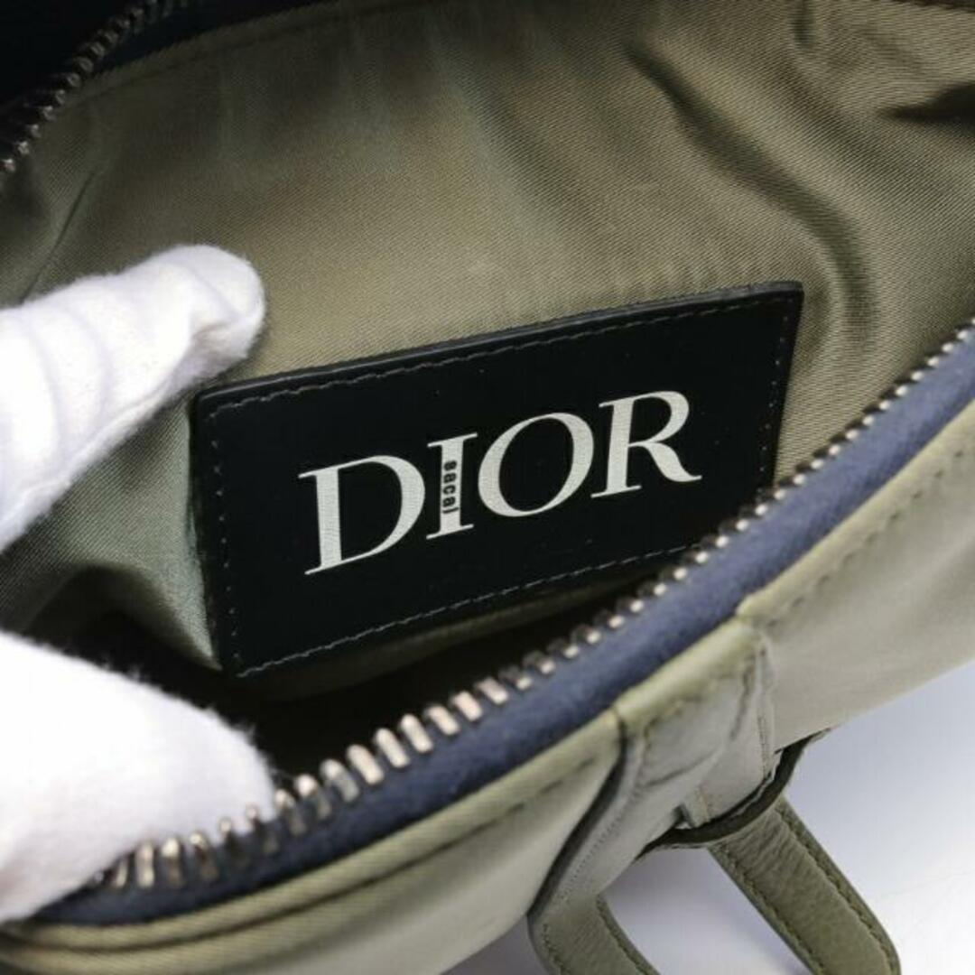 Dior × Sacai サドルバッグ ボディバッグ ナイロン レザー カーキグリーン ブラック