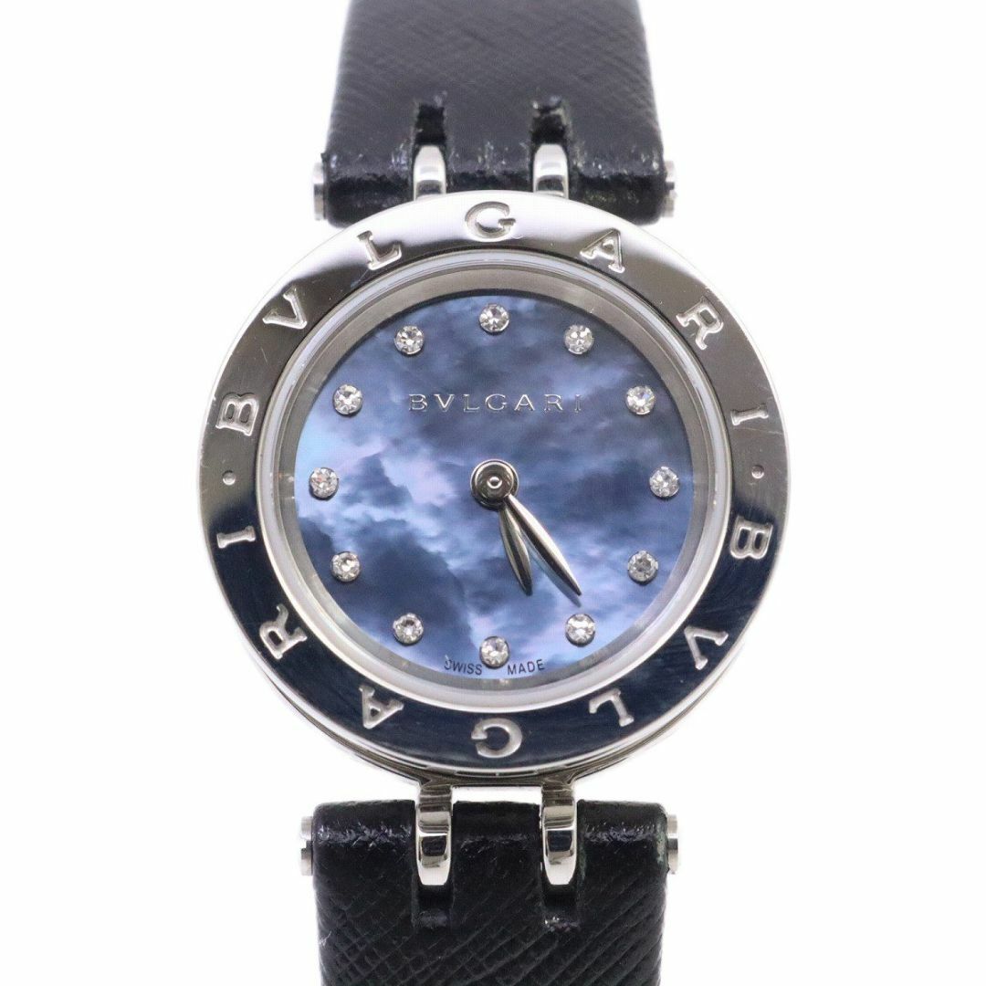 ブルガリ B-zero1 クォーツ レディース 腕時計 12Pダイヤブルーシェル文字盤 純正革ベルト BZ23S