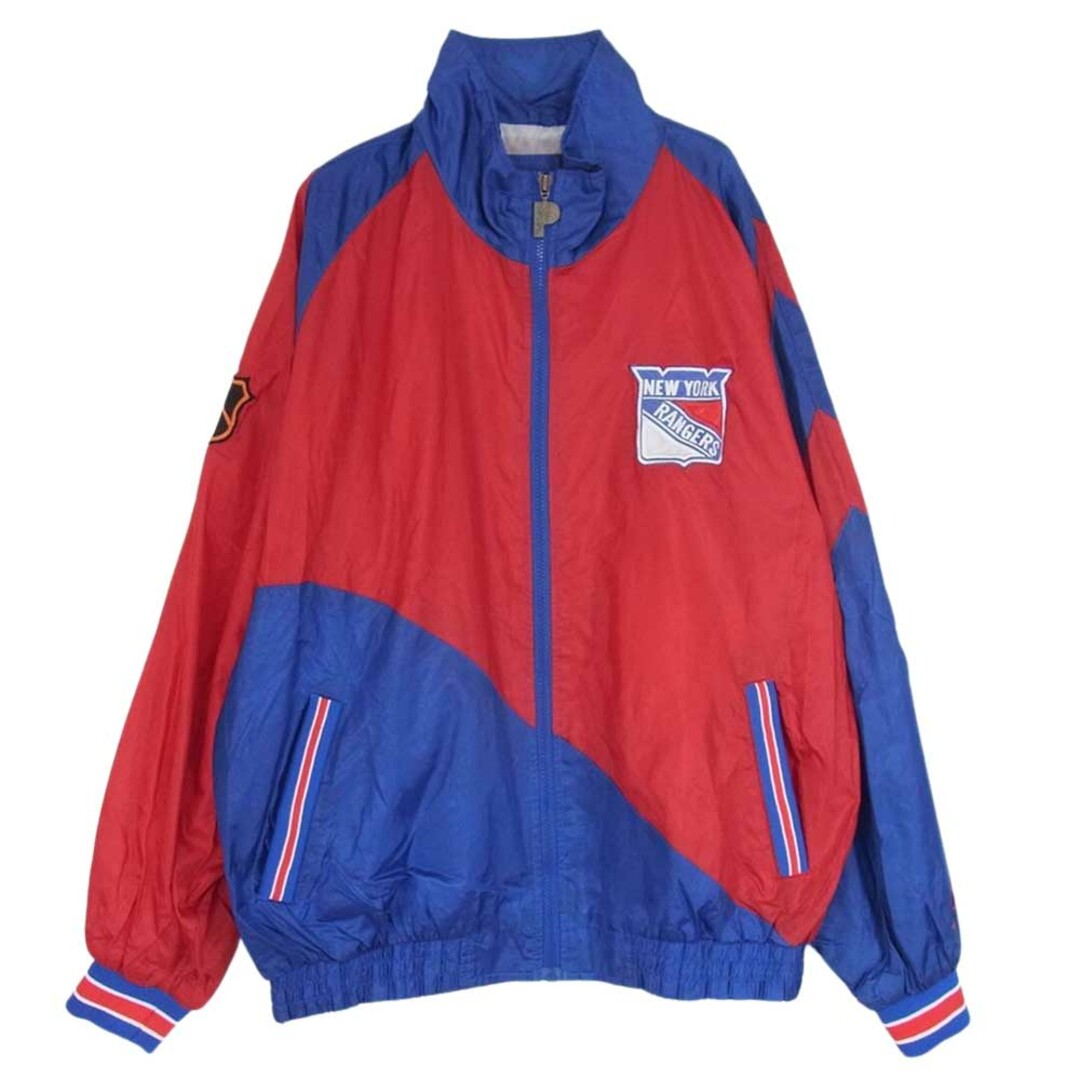 プロ プレーヤー pro player ジャケット 90s 00s NHL NY RANGERS ナイロン ジャケット レッド系 ブルー系 L約71cm身幅