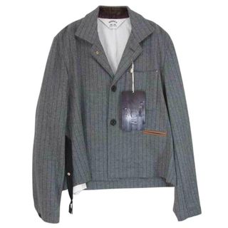 サンシー(SUNSEA)のSUNSEA サンシー 19AW 19A31 PENCIL STRIPE JACKET ウール ペンシル ストライプ ジャケット グレー系 2【新古品】【未使用】【中古】(その他)