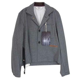 サンシー(SUNSEA)のSUNSEA サンシー 19AW 19A31 PENCIL STRIPE JACKET ウール ペンシル ストライプ ジャケット グレー系 2【新古品】【未使用】【中古】(その他)