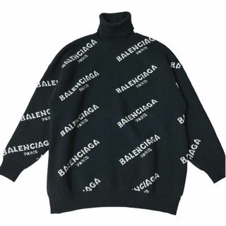 バレンシアガ(Balenciaga)のバレンシアガ オーバーサイズタートルネック ニット ジャガード ロゴ(ニット/セーター)