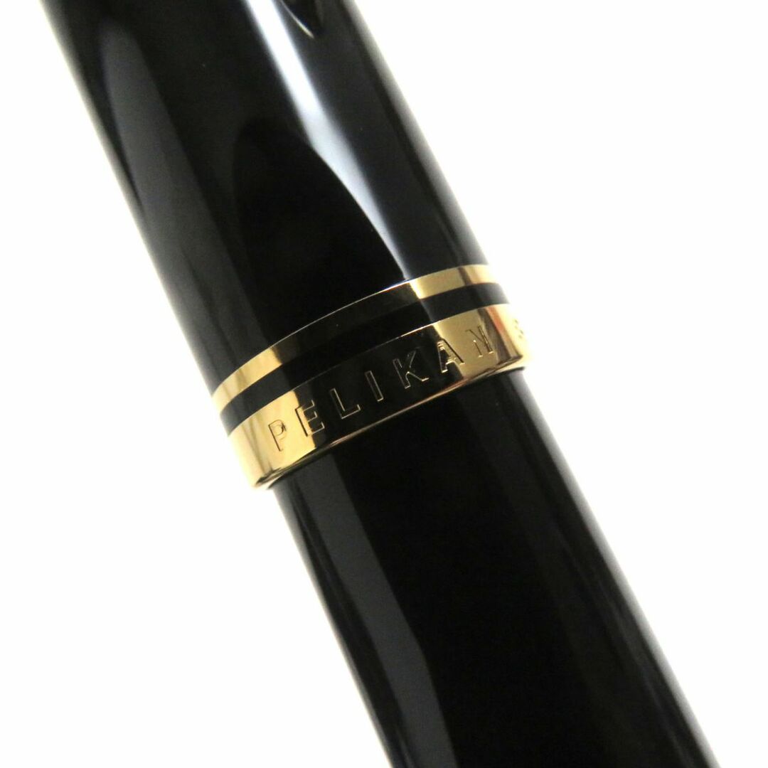 美品▼Pelikan ペリカン M405 スーベレーン 吸引式 ペン先14K 万年筆 ブラック×ゴールド Fニブ ドイツ製 箱・ケース・インク付き