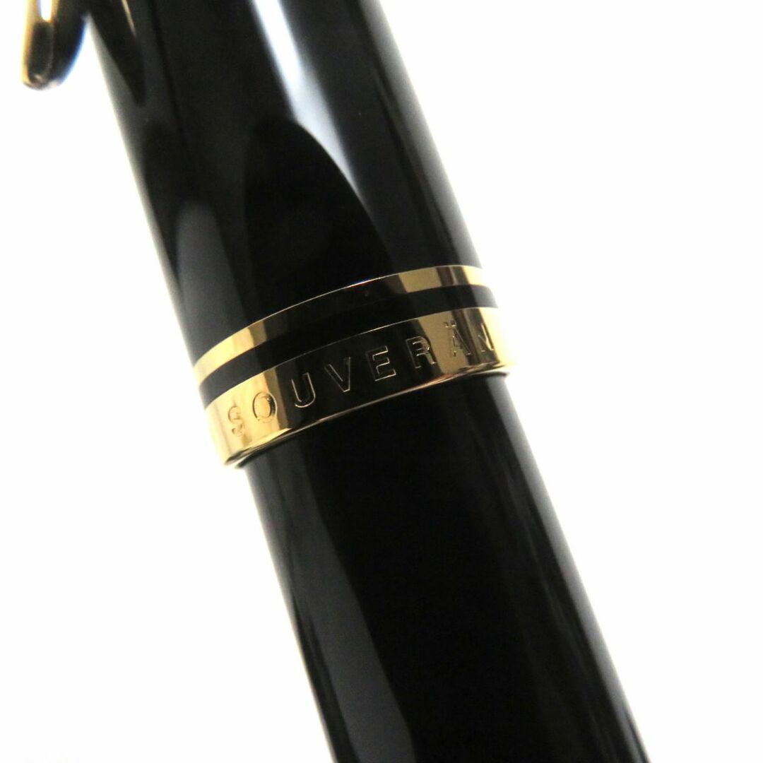 美品▼Pelikan ペリカン M405 スーベレーン 吸引式 ペン先14K 万年筆 ブラック×ゴールド Fニブ ドイツ製 箱・ケース・インク付き