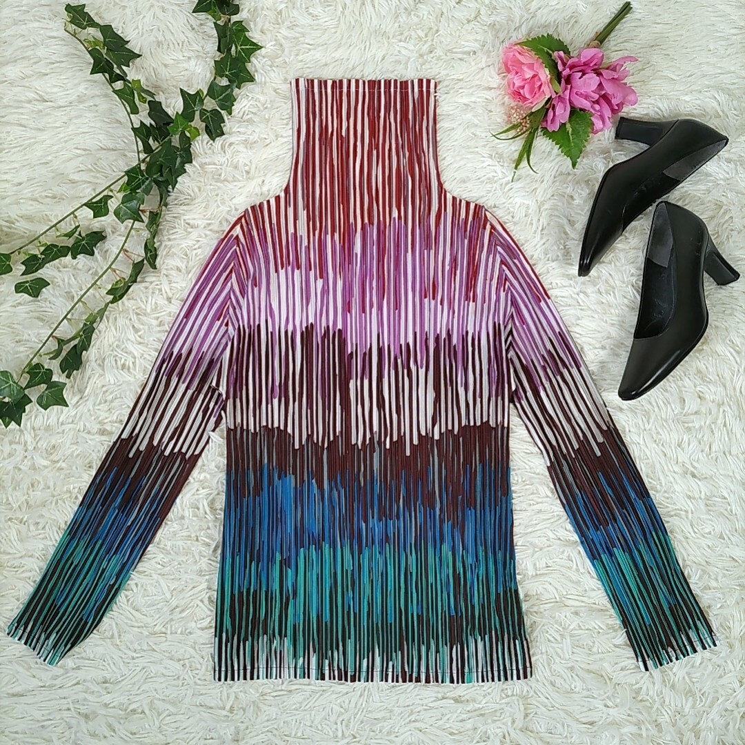 プリーツプリーズ◉PLEATS PLEASE タートルネック カットソー 長袖