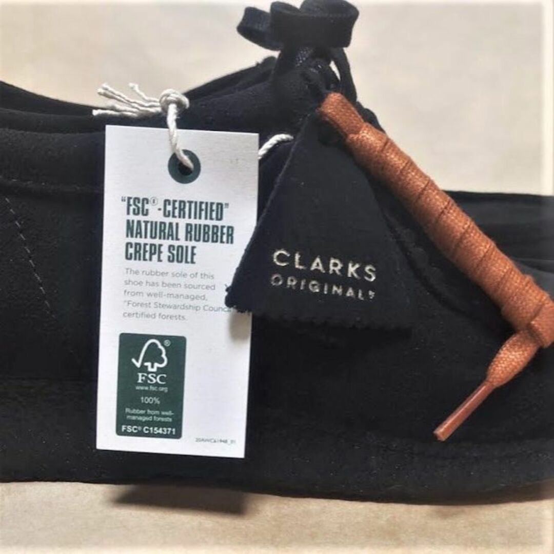 クラークスワラビーロー黒 CLARKS WALLABEE-LO UK9.0新着！