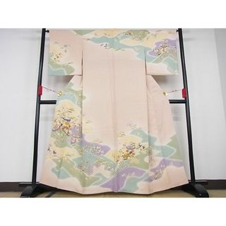平和屋-こころ店■極上 創業460年・千總 訪問着 枝花文 紫鳶色地 金彩 着丈168cm 裄丈69cm 正絹 逸品 未使用 3kk2785
