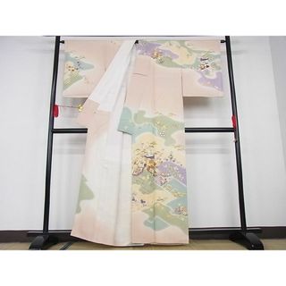 平和屋-こころ店■極上 創業460年・千總 訪問着 枝花文 紫鳶色地 金彩 着丈168cm 裄丈69cm 正絹 逸品 未使用 3kk2785