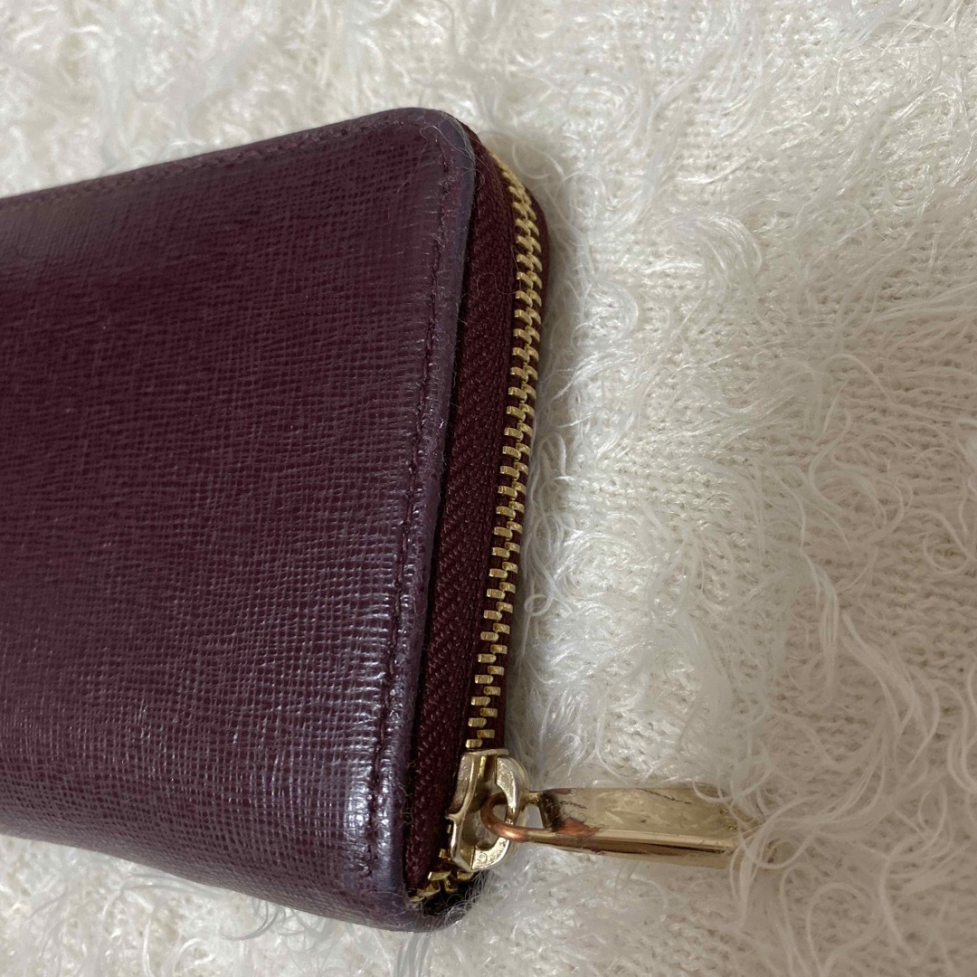 FURULA 財布 ワインレッド ゴールド 二つ折り フルラ