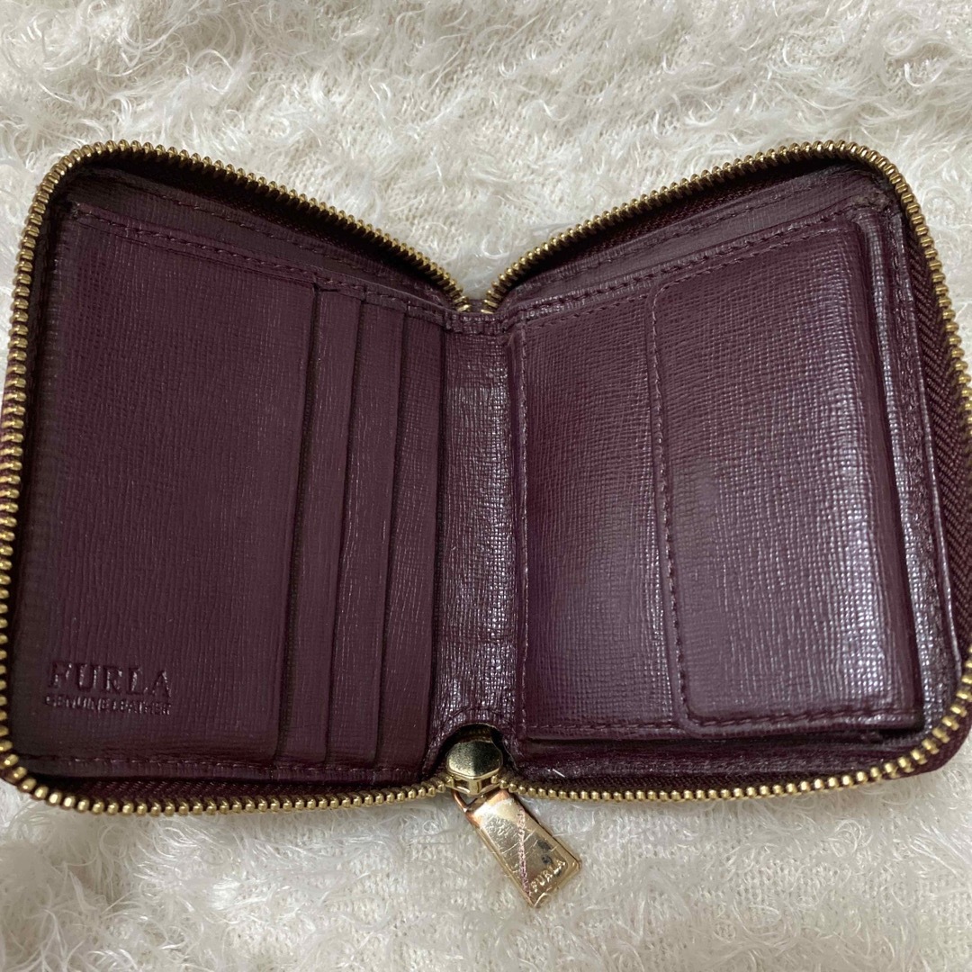 FURULA 財布 ワインレッド ゴールド 二つ折り フルラ