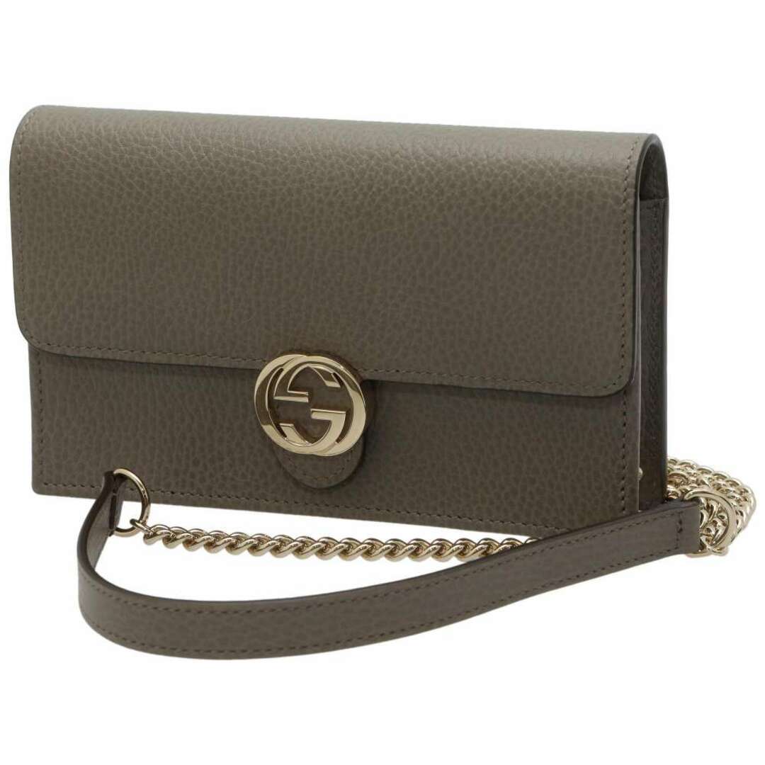 Gucci - グッチ チェーンウォレット インターロッキングG カーフレザー