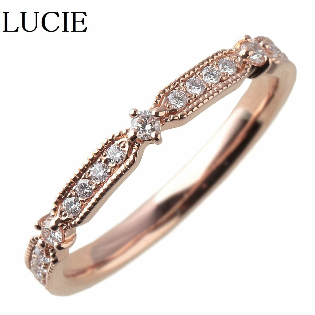 ルシエ ダイヤリング クロシェ ハーフエタニティ 5.5号 750PG LUCIE【13689】