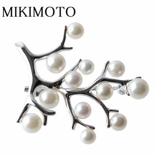 MIKIMOTO - ミキモト 幸福の木 パール ブローチ シルバー アコヤパール3.7mm～5.0mm PB-357S MIKIMOTO【12696】