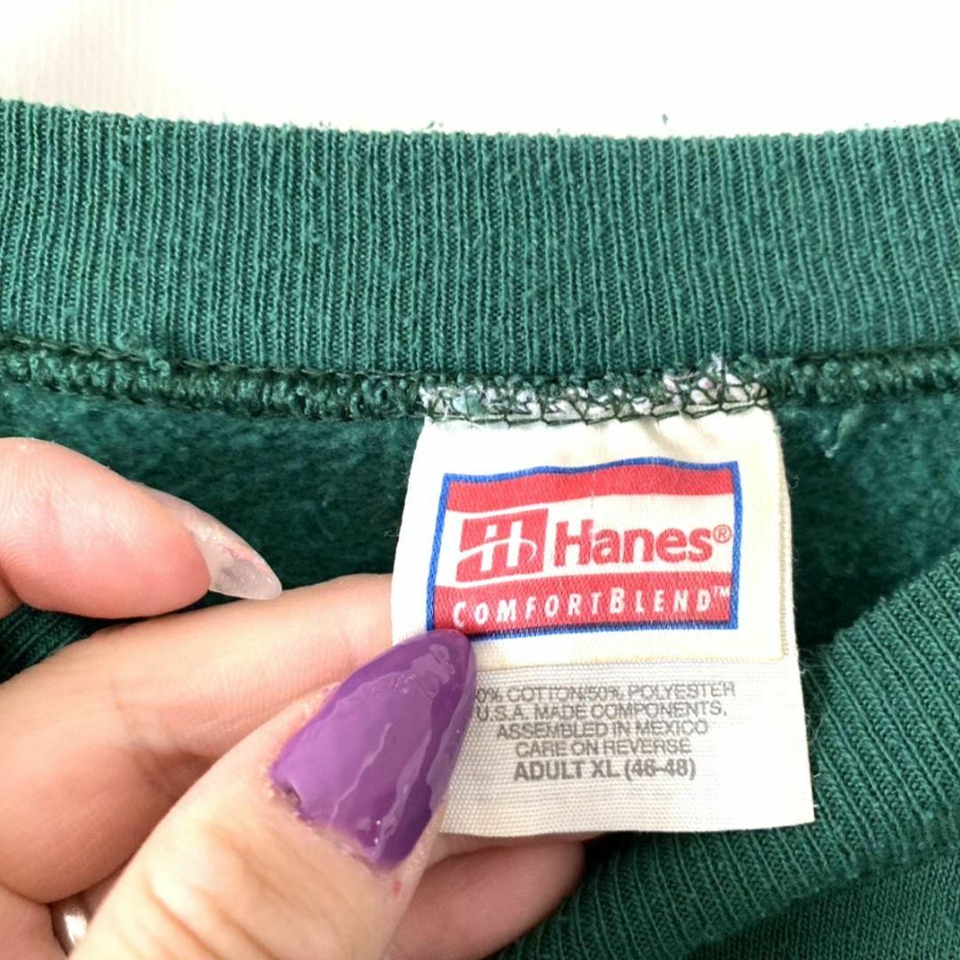 【極太袖の丈短め】Hanes スウェット カーキ XL