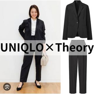 ユニクロ(UNIQLO)のUNIQLO×Theory  コラボ　感動　パンツスーツ上下　黒　Mサイズ(スーツ)