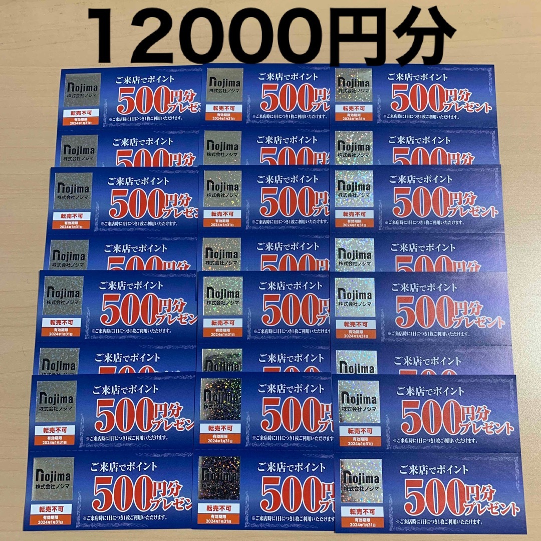 ポイントノジマ株主優待 9000円分ポイント - ショッピング