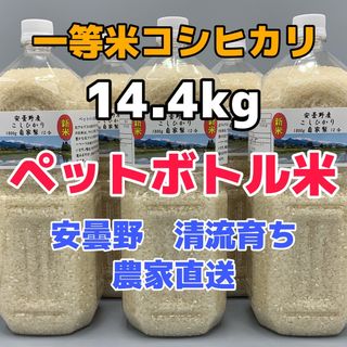 令和5年産・2Lボトル×8【コシヒカリ白米14.4kg一等米】安曇野自家製(米/穀物)