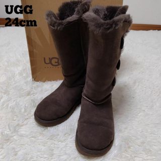 アグ(UGG)のUGG ムートン ブーツ ロング 24cm こげ茶(ブーツ)