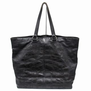 プラダ PRADA アニマル柄 レザーパッチ レザー トート バッグ ロゴ 黒