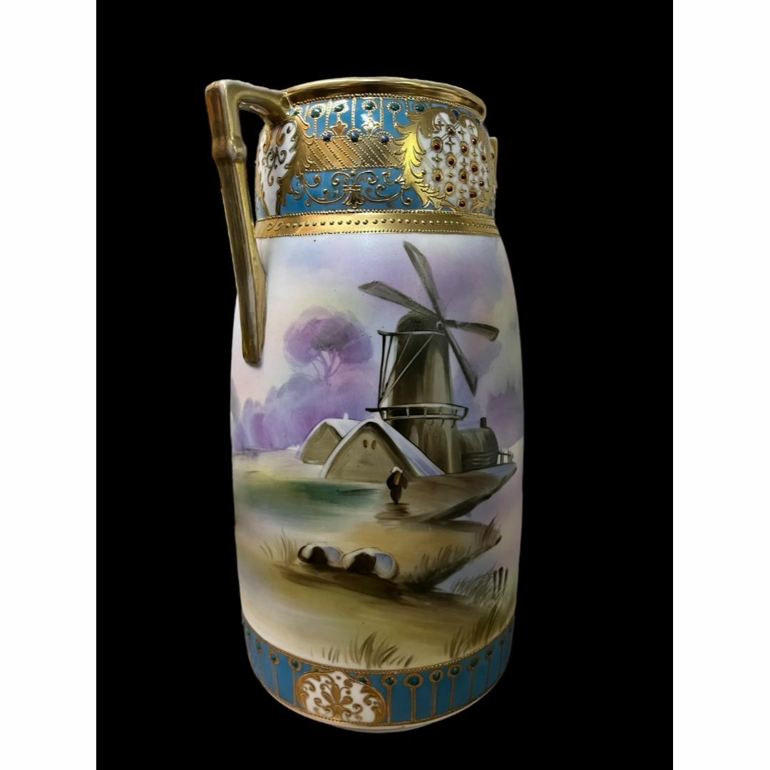 Noritake - Hand Painted オールドノリタケ ハンドペイント 耳付 花瓶