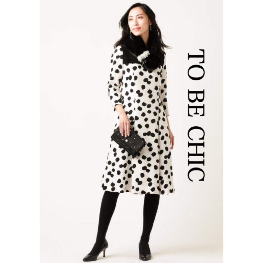 TO BE CHIC - 新品 TO BE CHIC トゥー ビー シックドットサテンドレス