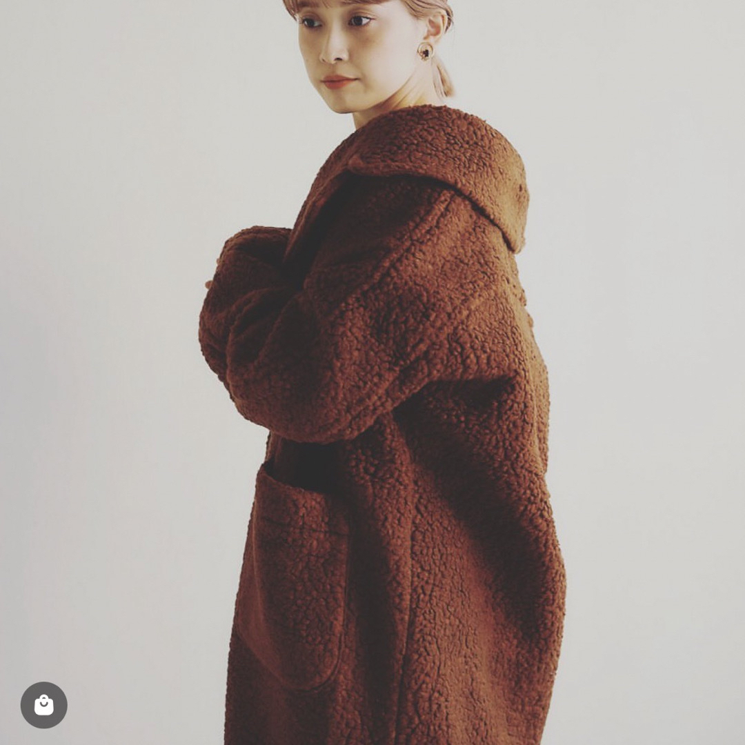 美品 アンティミテ 佐々木希 ムートン ボアコート ブラウン - ムートン