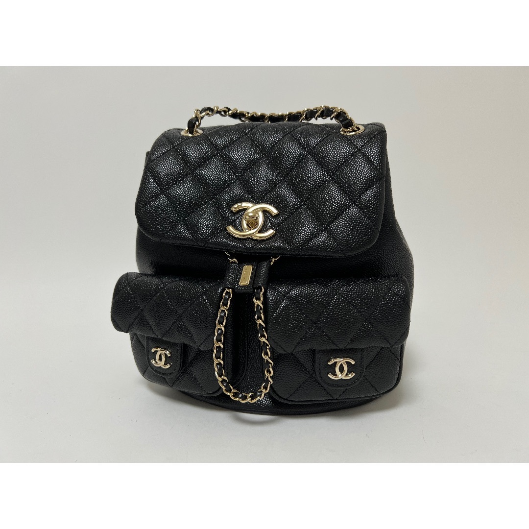 CHANEL - CHANEL シャネル バックパック リュック マトラッセ グレインドカーフスキン キャビアスキン ブラック ゴールド金具 AS3860 シリアルプレート 超美品