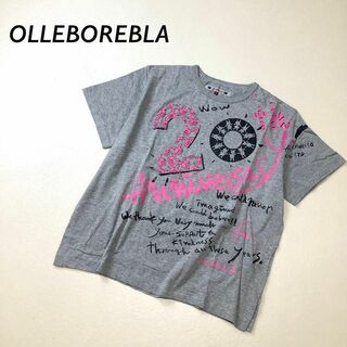 アルベロベロ(ALBEROBELLO)のOLLEBOREBLA ブタ 20th アニバーサリー Tシャツ ビーズ グレー(Tシャツ(半袖/袖なし))