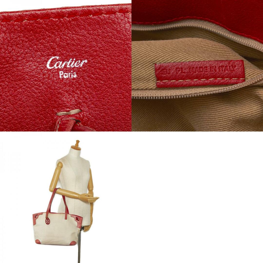 Cartier(カルティエ)のカルティエ マルチェロ パイソン型押し ショルダーバッグ トートバッグ キャンバス レディース CARTIER 【219-17510】 レディースのバッグ(トートバッグ)の商品写真