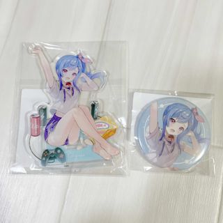 ディーエムエム(DMM)の西園チグサ DMMスクラッチ アクリルスタンドと缶バッジ(キャラクターグッズ)