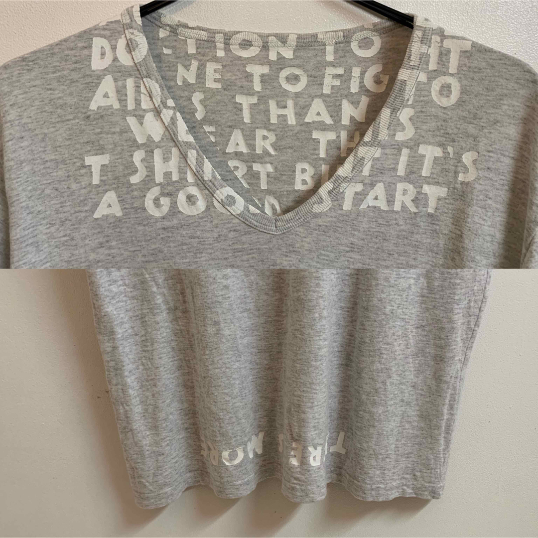 MARTIN MARGIELA 2008SS エイズTシャツ 霜降り灰×白 L - Tシャツ