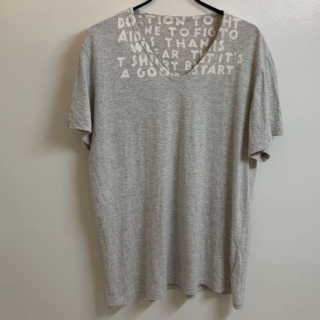 MARTIN MARGIELA 2008SS エイズTシャツ 霜降り灰×白 L - Tシャツ