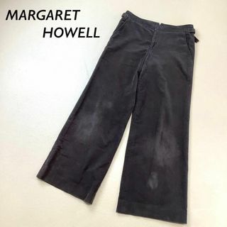 マーガレットハウエル(MARGARET HOWELL)のMARGARET HOWELL コーデュロイ サイドベルト パンツ グレー(カジュアルパンツ)