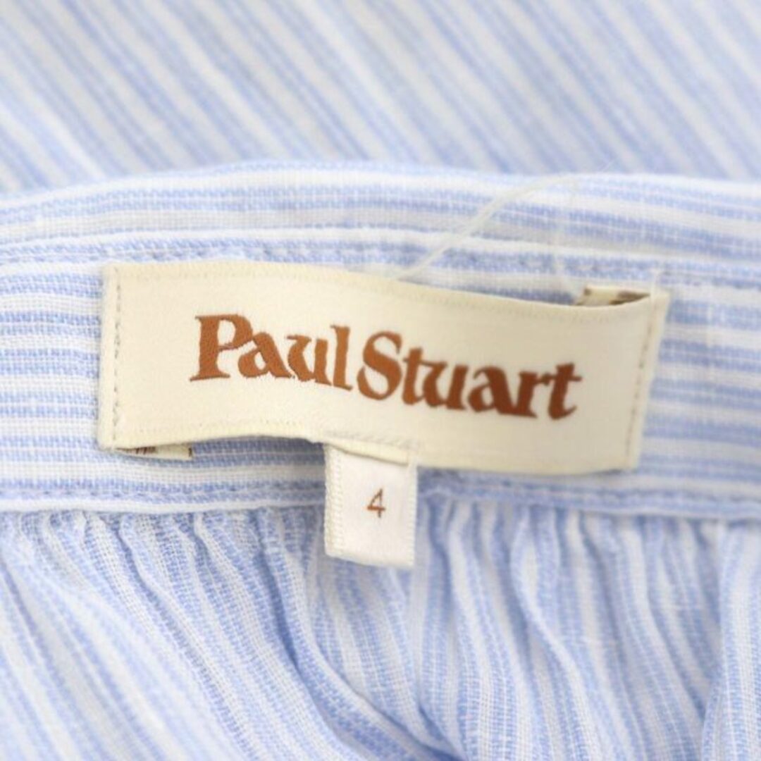 Paul Stuart(ポールスチュアート)のポールスチュアート リネンストライプシャツ 比翼仕立て 長袖 4 レディースのトップス(シャツ/ブラウス(長袖/七分))の商品写真